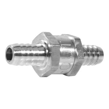 Imagem de Naroote Válvula de Retenção de Alumínio Unidirecional, Válvula de Retenção Sem Retorno para Gasolina, Cor de Alumínio de 12mm, Evita que o Combustível Retorne Ao Tanque