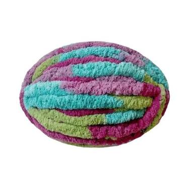 Imagem de Fio Grosso Multicolorido 250g Macio E Quente Para Tricô, Crochê, Cober