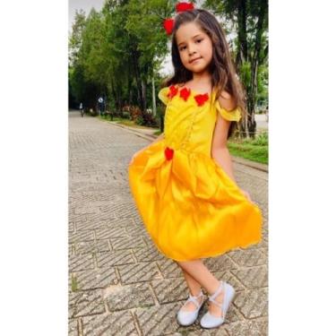 Imagem de Vestido Fantasia Infantil Bela E A Fera Princesas - Disney, M veste 3 