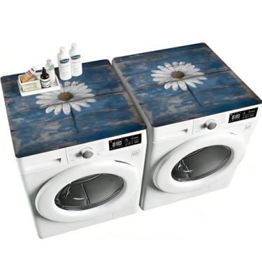 Imagem de NYZE 2 peças de capas de lavadora e secadora para a parte superior, tapetes protetores superiores de máquina de lavar de 65 x 65 cm, capa superior antiderrapante de secagem rápida para cozinha