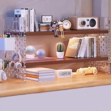 Imagem de Prateleiras de mesa e organizador de prateleiras de escritório usando uma combinação de laminados grossos e placas de acrílico Prateleiras de mesa de escritório Organizadores de versatilidade (Cor