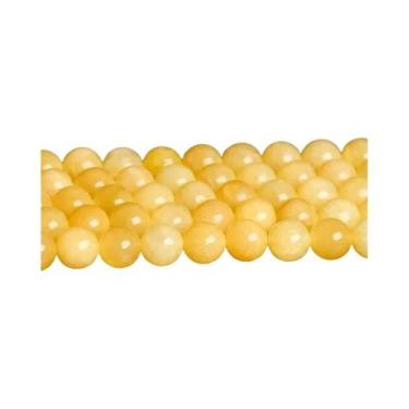 Imagem de Contas De Jade Amarelo Jaspe 4 6 8 10mm Pedra Natural Redonda Solta Es