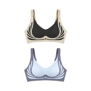 Imagem de Conjunto De Sutiã Sem Costura Com Efeito Push up Para Mulheres, Asas D