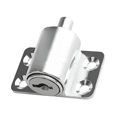 Imagem de KIMISS Trava de Segurança da Porta - Trava de Superfície de Pintura Em Liga Antirroubo Com Chaves para Janelas, Armários e Portas - Proteja Sua Casa Com Esta de Porta Confiável (Cinza Claro)