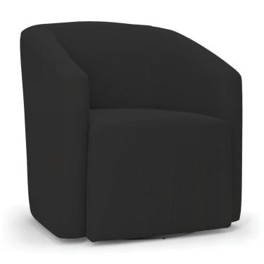 Imagem de Poltrona Stella Max Veludo Base Giratória - D'rossi Cor Preto