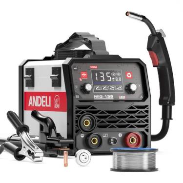 Imagem de Soldador PORTÁTIL SEM GÁS ANDELI 135A 110V MIG/lift TIG/Stick