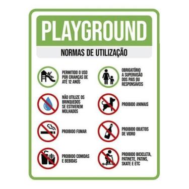 Imagem de Placa Sinalização - Playground Normas Utilização 36X46 - Sinalizo