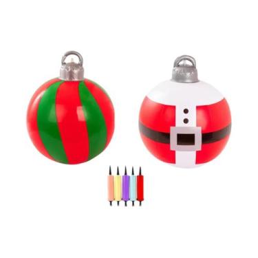 Imagem de Conjunto De Bolas De Natal Infláveis 3 Peças Com Bomba, PVC Impermeáve