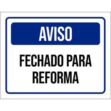 Imagem de Kit 10 Placa Acm De Aviso Fechado Para Reforma 18X23 - Sinalizo