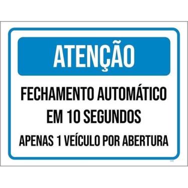 Imagem de Kit 10 Placa Acm Apenas 1 Veículo Por Abertura 18X23 - Sinalizo