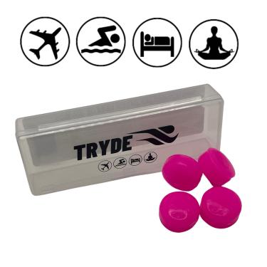 Imagem de Protetor Auricular Silicone Tampão Rosa Dormir Nadar Tryde
