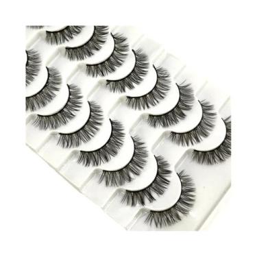 Imagem de Cílios Postiços Cat Eye Faux Mink 10 Pares 8D Dramáticos Longos E Volu