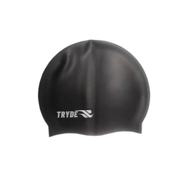 Imagem de Touca de Natação Preta Grande em Silicone Tryde-Unissex