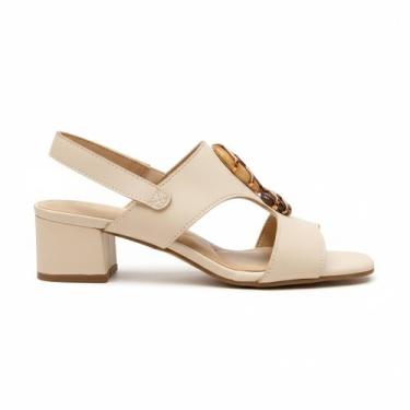 Imagem de Sandália Modare Creme Napa Floather Feminino Salto Bloco -, Creme, 34