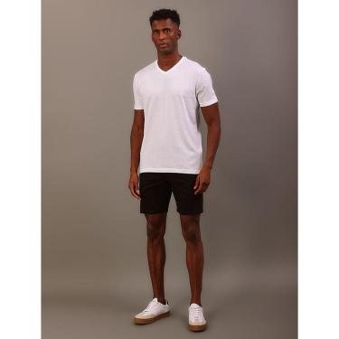 Imagem de Camiseta Masculina de Algodão Essentials Estampa Logo Lateral Gola v Calvin Klein Jeans - Branco-Masculino