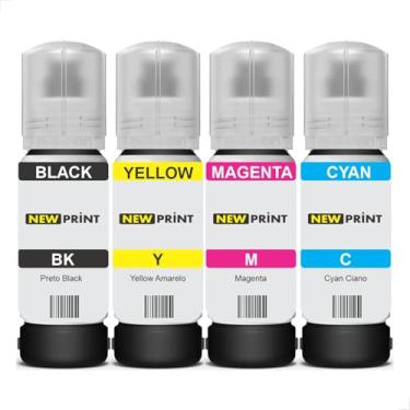 Imagem de 4x Refil Tinta New Print Compatível Epson 544 L3150 L3250 L3110 L5190 L3210 L5290 L1250 L5590 T544