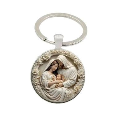 Imagem de Pingente de chaveiro com design da Sagrada Família da Virgem Maria