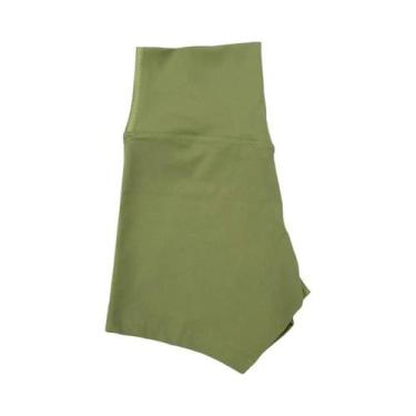 Imagem de Shorts de Yoga Fitness para Mulheres - Cintura Alta, Cor Sólida, Model