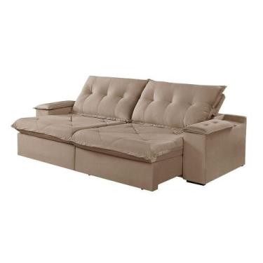 Imagem de Sofá 4 Lugares Retrátil E Reclinável Martins M-163 Veludo Bege - MARTI