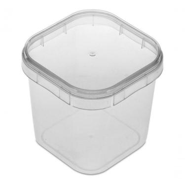 Imagem de Pote para Bolo no Pote Quadrado 220 com Tampa Plástico 220 ml com Lacre Inviolável Transparente Higipack