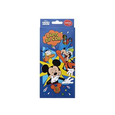 Imagem de Lápis de Cor Molin do Brasil Mickey Mouse Estampa 1 com 12 Cores Vibrantes para Desenho...