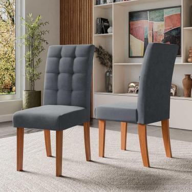 Imagem de Kit 2 Cadeiras De Jantar Estofadas Multimóveis Cr50255 Cinamomo-grafite