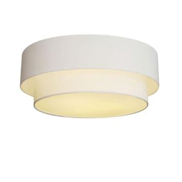 Imagem de Plafon de Teto Md-3024 Duplo Cilíndrico de Sobrepor com Cúpula em Tecido Resistente à Maresia Branco Vivare Brasil