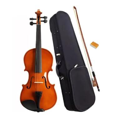 Imagem de Kit Violino Acústico Série 100 4-4 para Estudantes com Estojo Gota, Arco e Breu Marrom...