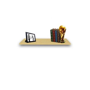 Imagem de Prateleira Simples 50x20CM MDF com Borda para Instalação em Parede Uso Decorativo Natural