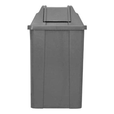 Imagem de Lixeira Quadrada JSN Q100P 100L em Polipropileno com Abertura Basculante Tampa vai-vem