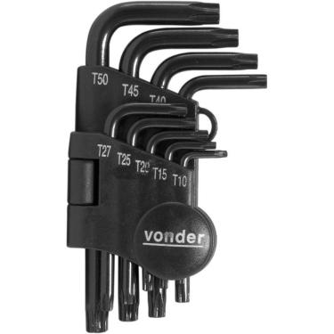 Imagem de Chaves Torx Reta T10 A T50 9 Peças - 35.73.010.050 - Eccofer Chave Torx T10 A T50 Vtx-4 9pc Vonder