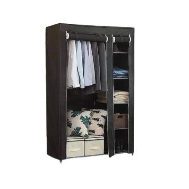 Imagem de Guarda Roupa Portátil Duplo com 4 Prateleiras e Cabideiro Organizador Vermelho