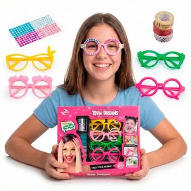 Imagem de Conjunto De Customizar Óculos Kit Festa Com Pedrinhas Adesivas Para Me