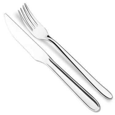 Imagem de Jogo Garfos e Facas Churrasco Inox 120pçs Restaurante Buffet - Brinox