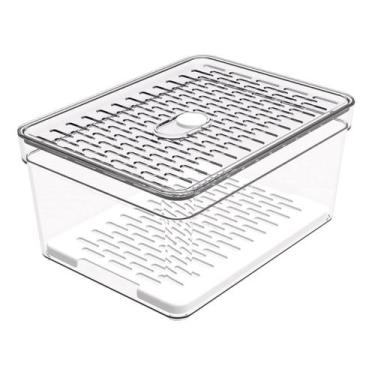 Imagem de Organizador de Geladeira com Grade 2,3L Transparente Pequeno Frutas Le