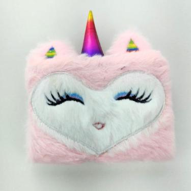 Imagem de Caderneta (PEQUENA) de Pelucia Unicórnio 80 Folhas 9cm x 6cm Sem Pauta