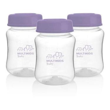 Imagem de Kit 3 Copos Armazenamento Leite Materno Multikids baby
