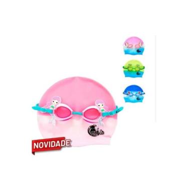 Imagem de Kit Nataçao 2 Pçs Oculos e Touca Silicone Sortidos - Nipo - DM BRASIL
