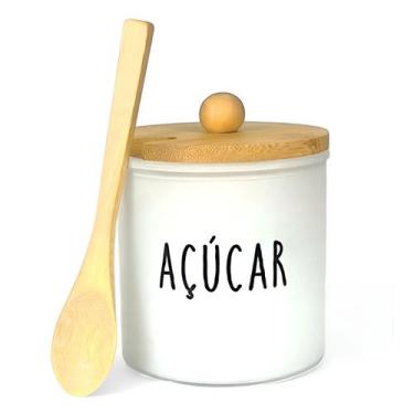 Imagem de Açucareiro Doha De Vidro E Bambu Com Colher 300ml Hauskraft