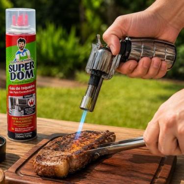 Imagem de Kit Isqueiro Maçarico Culinário Profissional Refil Gás 250ml - Genéric