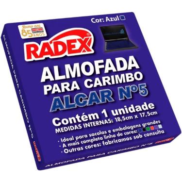 Imagem de Almofada para Carimbo Radex Carimbo N.5 Tamanho Gigante com Tinta Azul