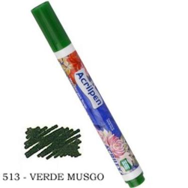 Imagem de Caneta Marcador para Tecido Acrilpen 513 Verde Musgo - Acrilex - Acril