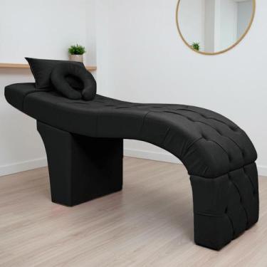 Imagem de Maca Estética Bela Para Extensão De Cílios Veludo - SOFA STORE, Preto