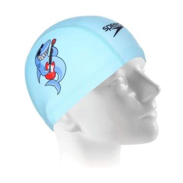 Imagem de Touca de natação infantil speedo tubarão, Azul, Único