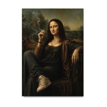 Imagem de Placa Decorativa Mona Lisa no Rebelde 15x21cm - Quadro Decoração