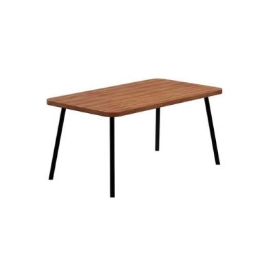 Imagem de Mesa para Cozinha Stellar 1597 Aço c/Tampo Madeirado 160x90cm Nogal/Pr