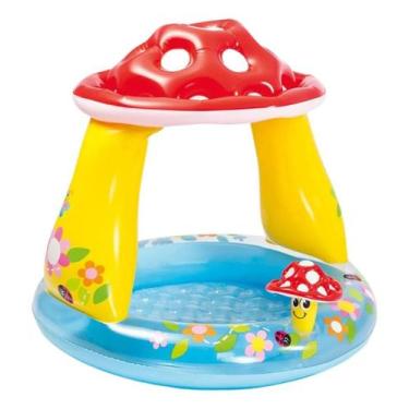 Imagem de Piscina Infantil Cogumelo Divertido 45L com Cobertura Inflável - Intex