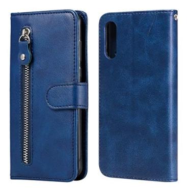 Imagem de CHAJIJIAO Capa ultrafina para Sony Xperia L4 Fashion Calf Texture Zip Horizontal Flip Leather Case com suporte e compartimentos para cartões e função carteira para telefone capa traseira (Cor: Azul)