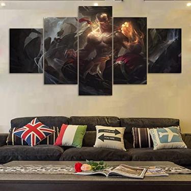 Imagem de Quadro Decorativos League of Legends com 5 peças 130x65 8