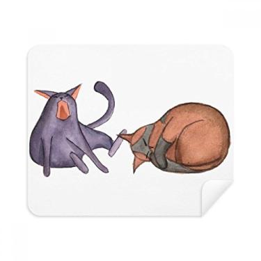 Imagem de Miaoji Pintura Aquarela Azul Gato Limpeza de Tela Limpador de Tela 2 Peças Tecido de Camurça